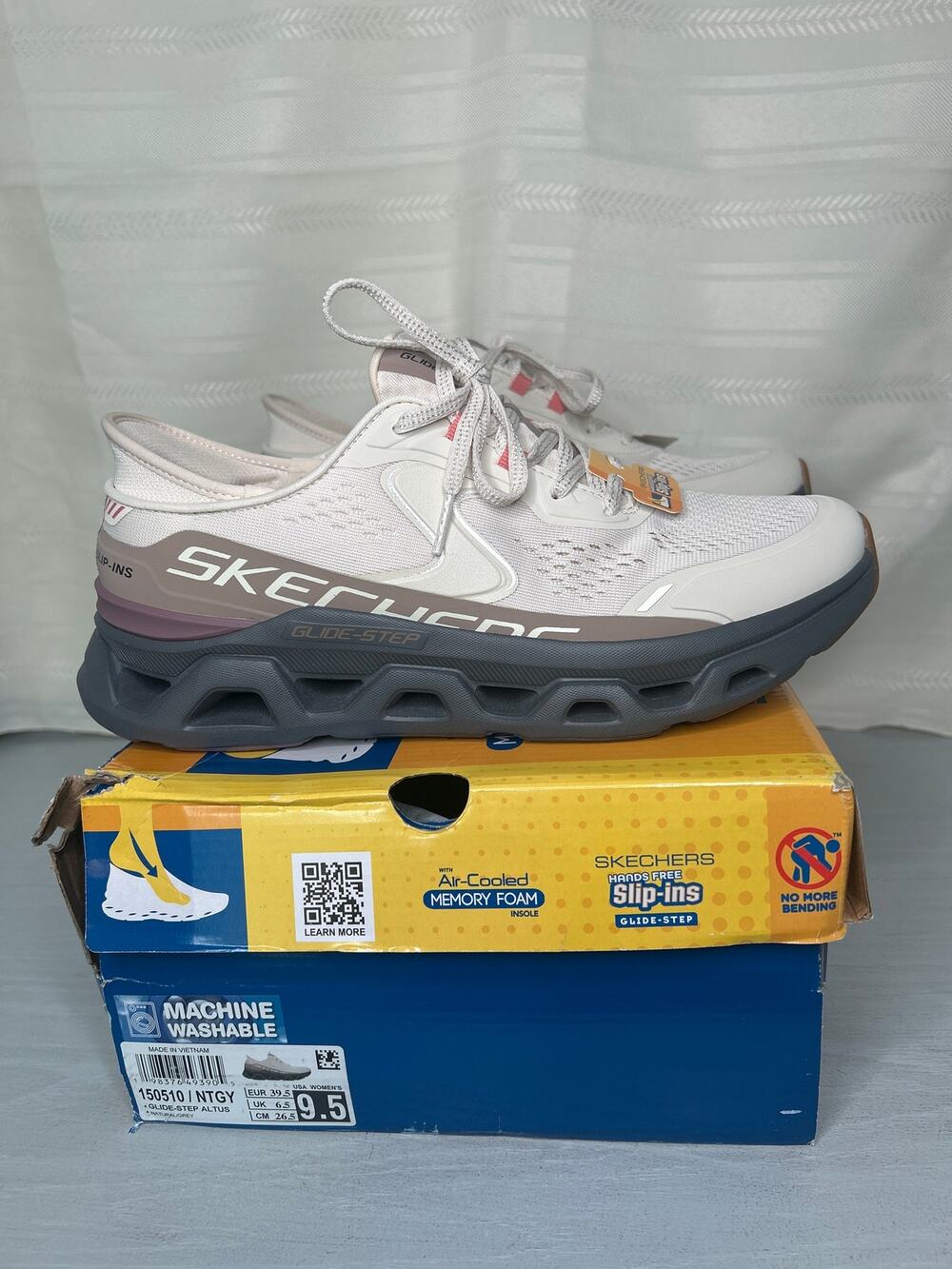 Skechers Glide Step Altus Hands Free Slip Ins Natural Grey Size 9.5M